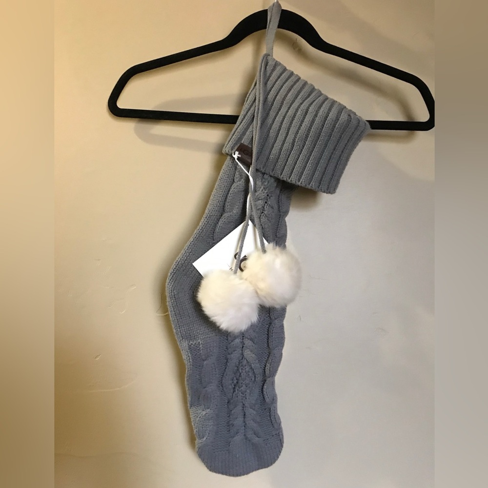 UGG Classic Cable Knit Christmas Stocking With Pom Poms